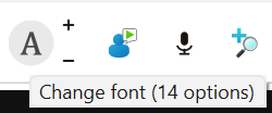 Toolbar showing the change-font button.