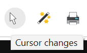 The cursor button on the toolbar.