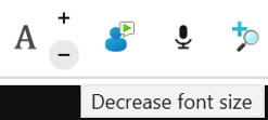 Toolbar showing the decrease-font-size button.