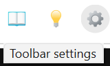 Settings button on the toolbar.