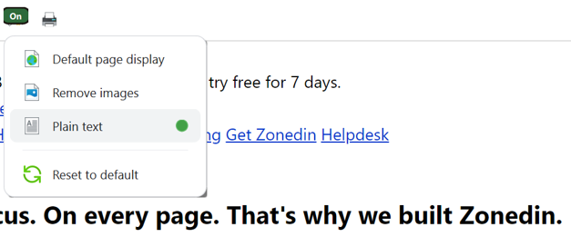 Plain text option.