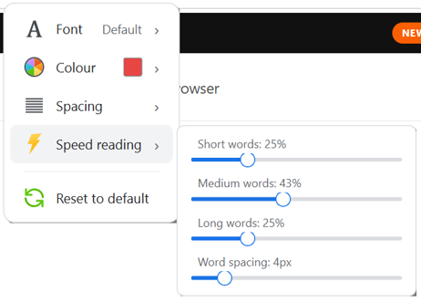 Speech speed control.