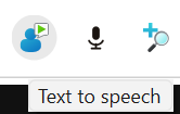 The text-to-speech button on the toolbar.