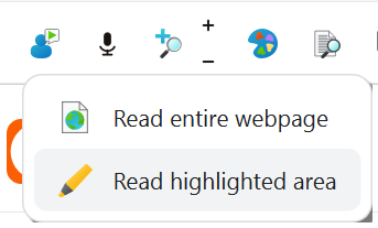 Option to read only the highlighted area.