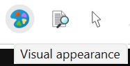 Toolbar showing the visual-appearance button.