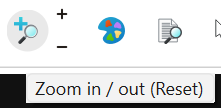 Zoom in, zoom out and reset controls on the toolbar.